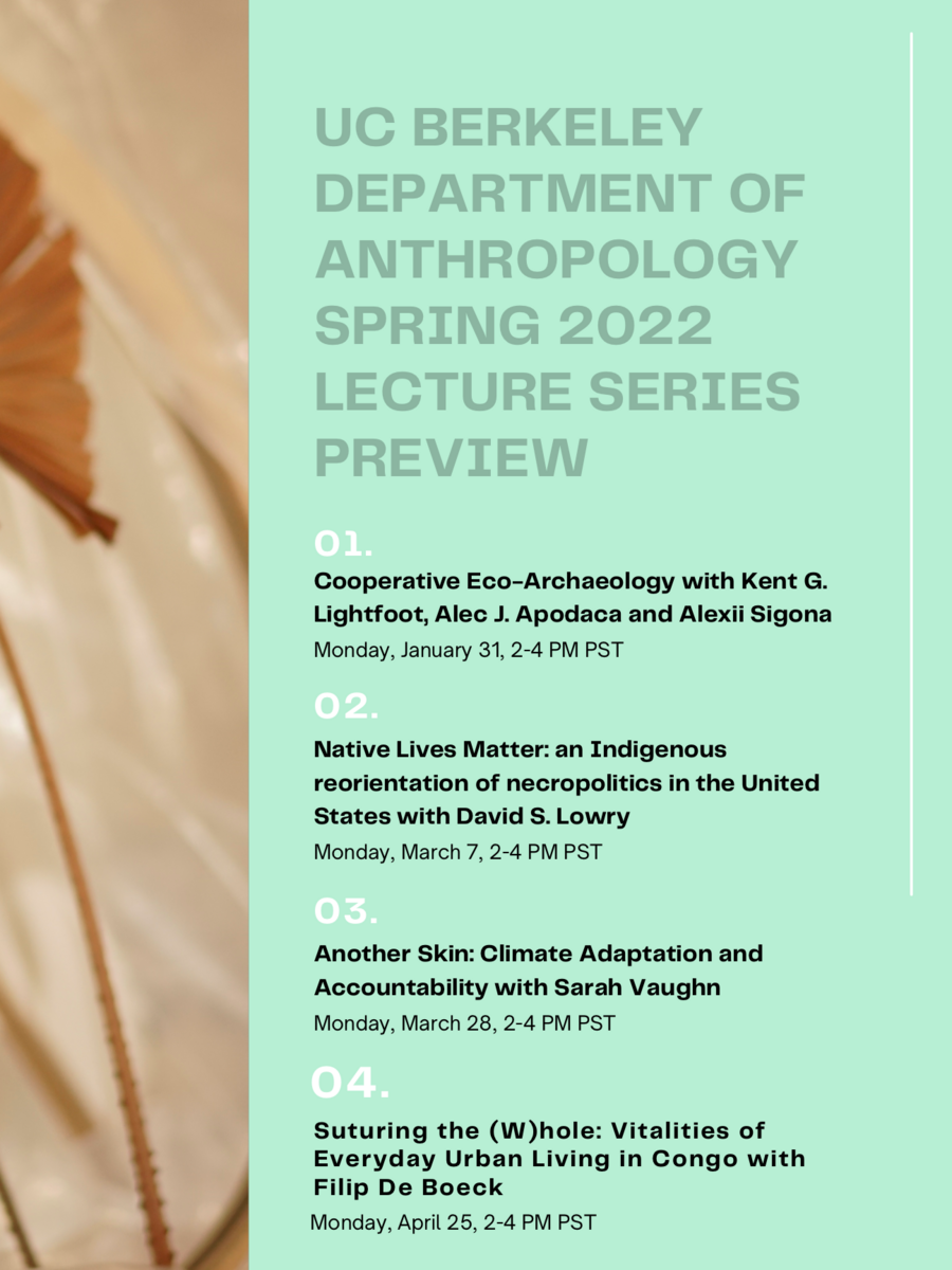 Spring 2022 Schedule Berkeley Home | Anthropology