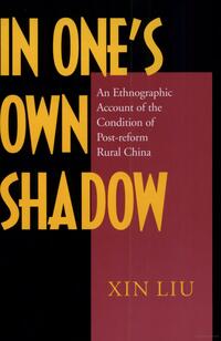 Book cover with yellow text for in one's own shadow with a black background and red square.